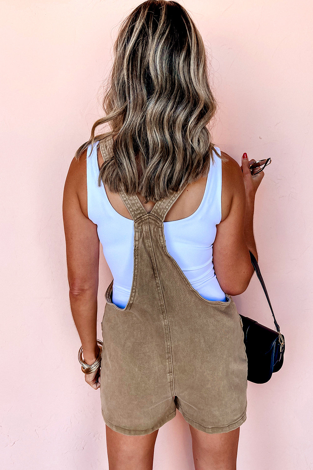 French Beige Denim Romper