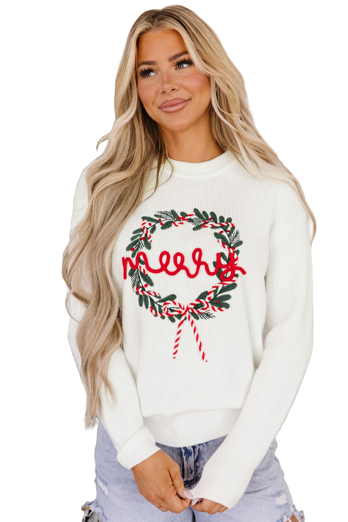 Merry + White Sweater