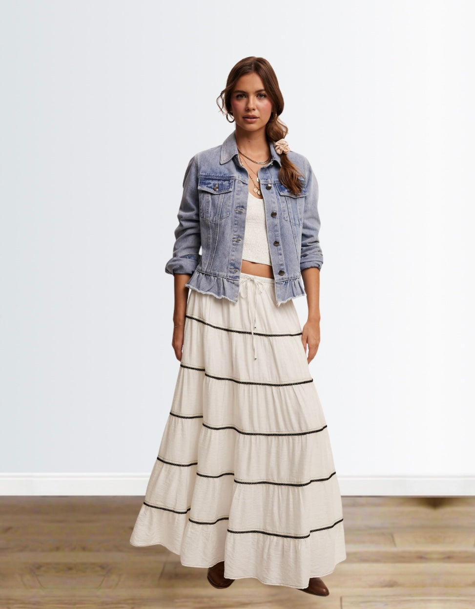 Football + Frills Denim Jacket