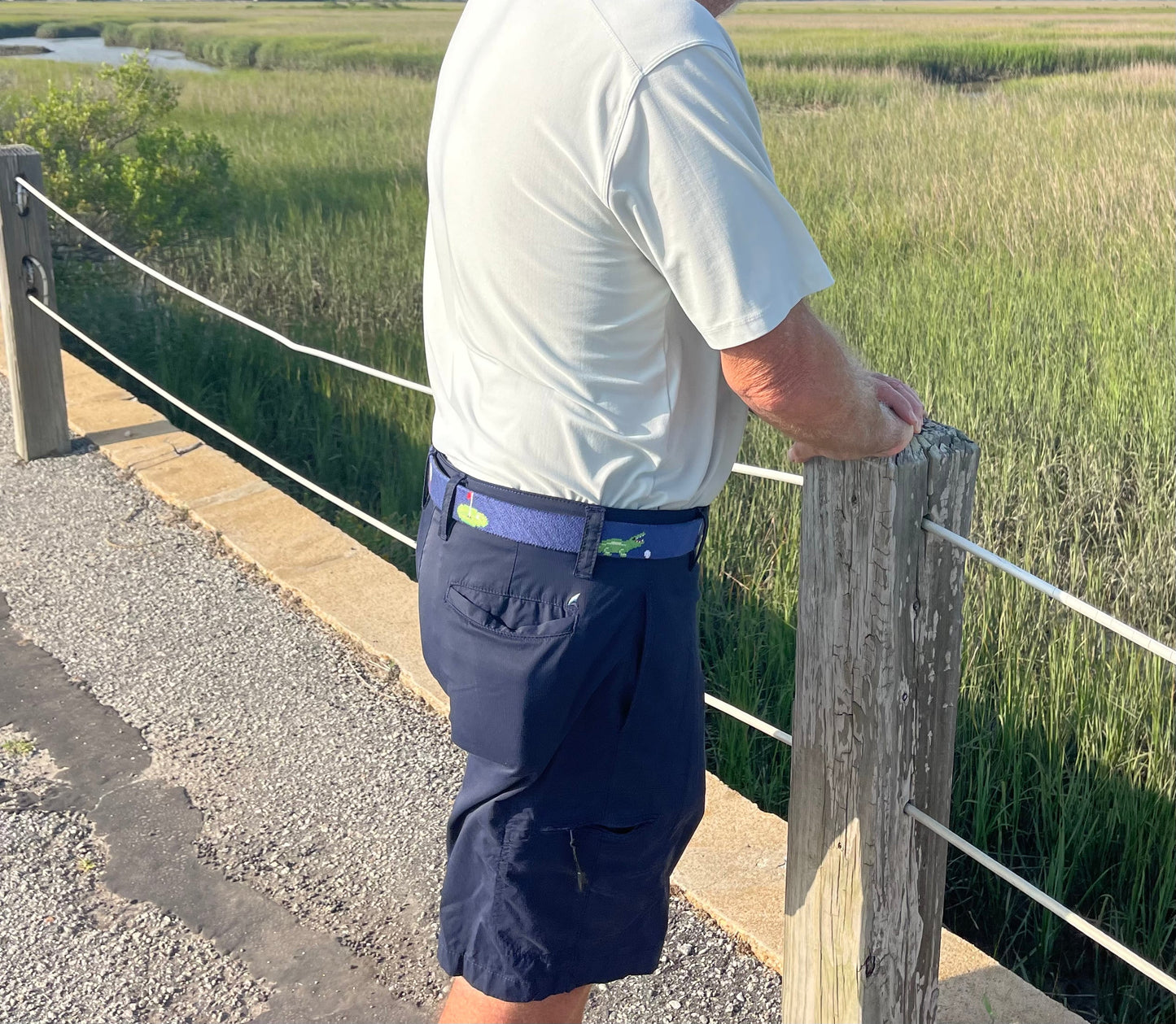 Golf Green Needlepoint Belt