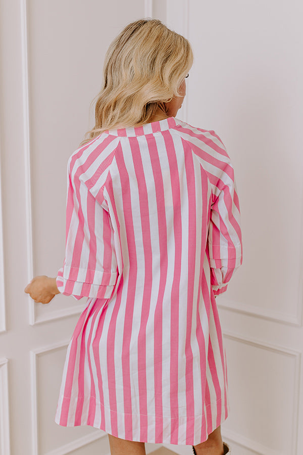 Rosy Stripe Mini Dress