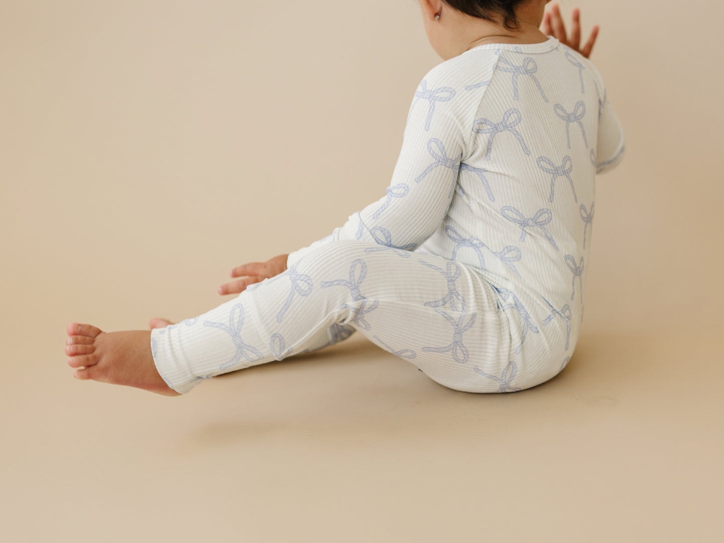 Blue Belle Ribbed Bamboo Zippy Romper