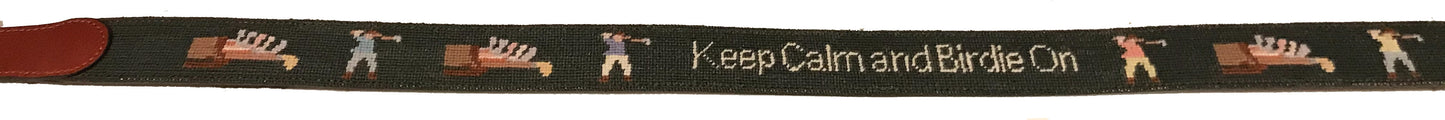 Golf Birdie Needlepoint Belt