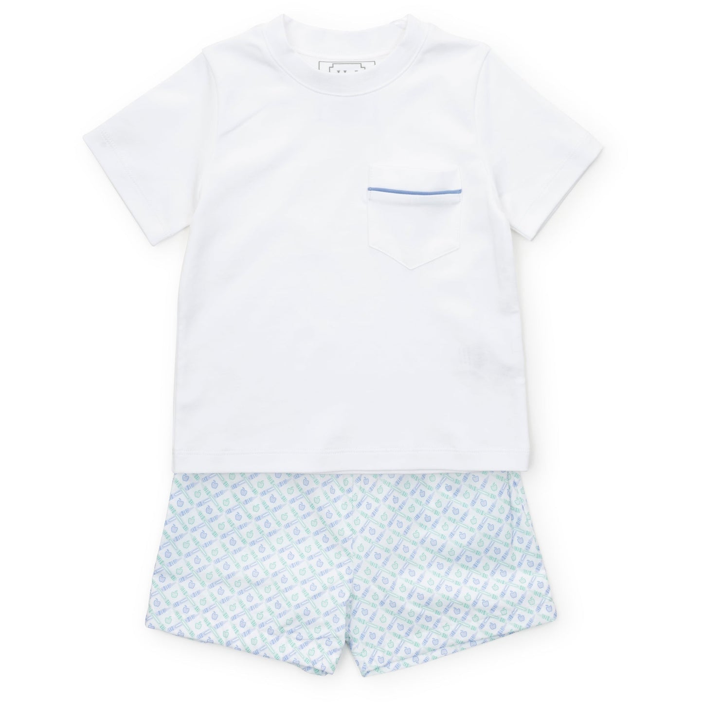 Hudson Boys' Short Set - School Plaid Blue
