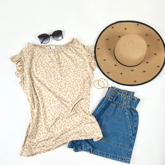 Leopard Ruffle Tank