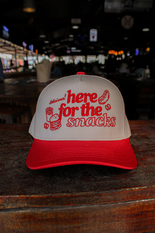 HERE FOR THE SNACKS CANVAS CAP