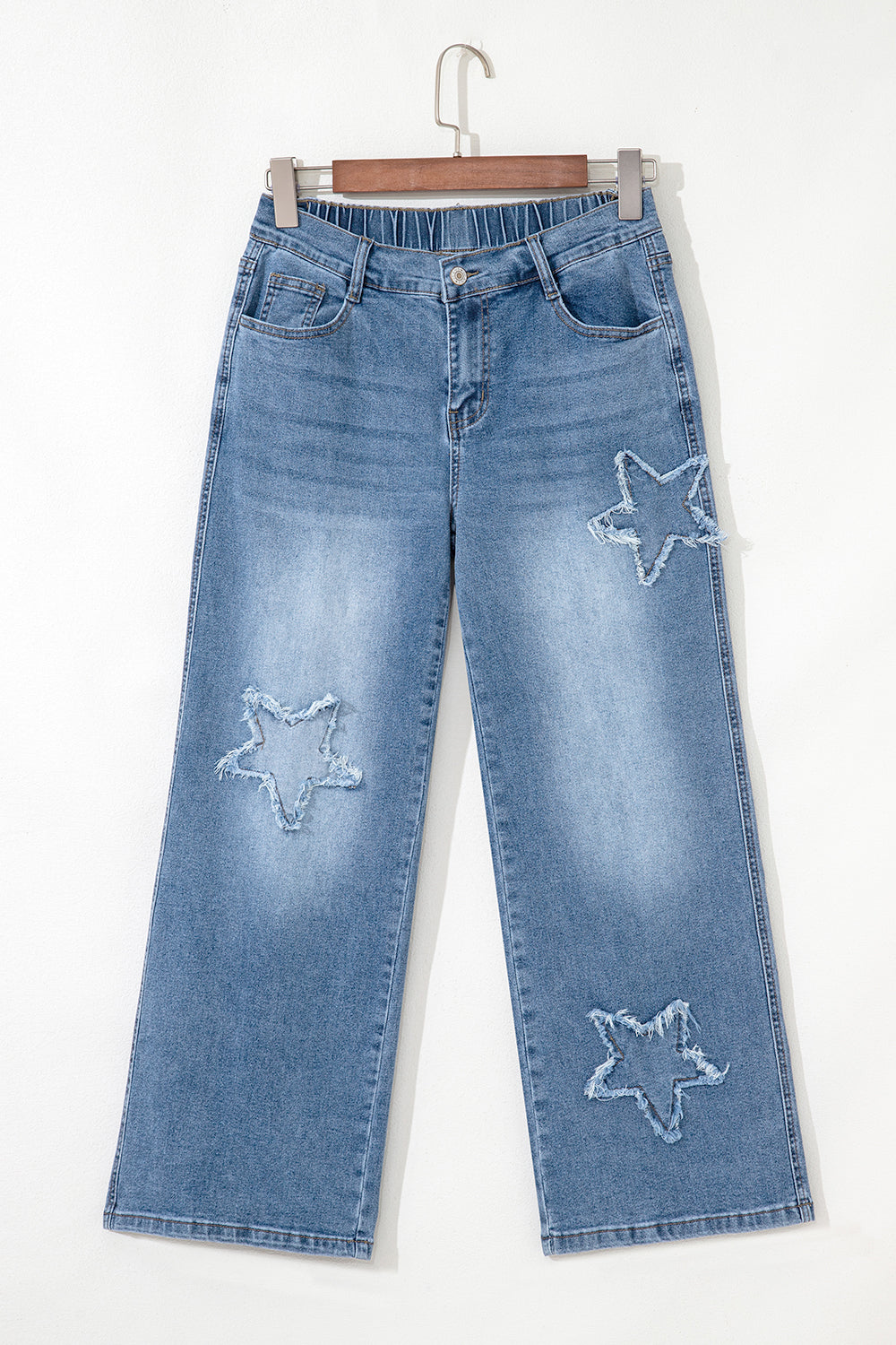 Star Patchwork High Waist Jeans