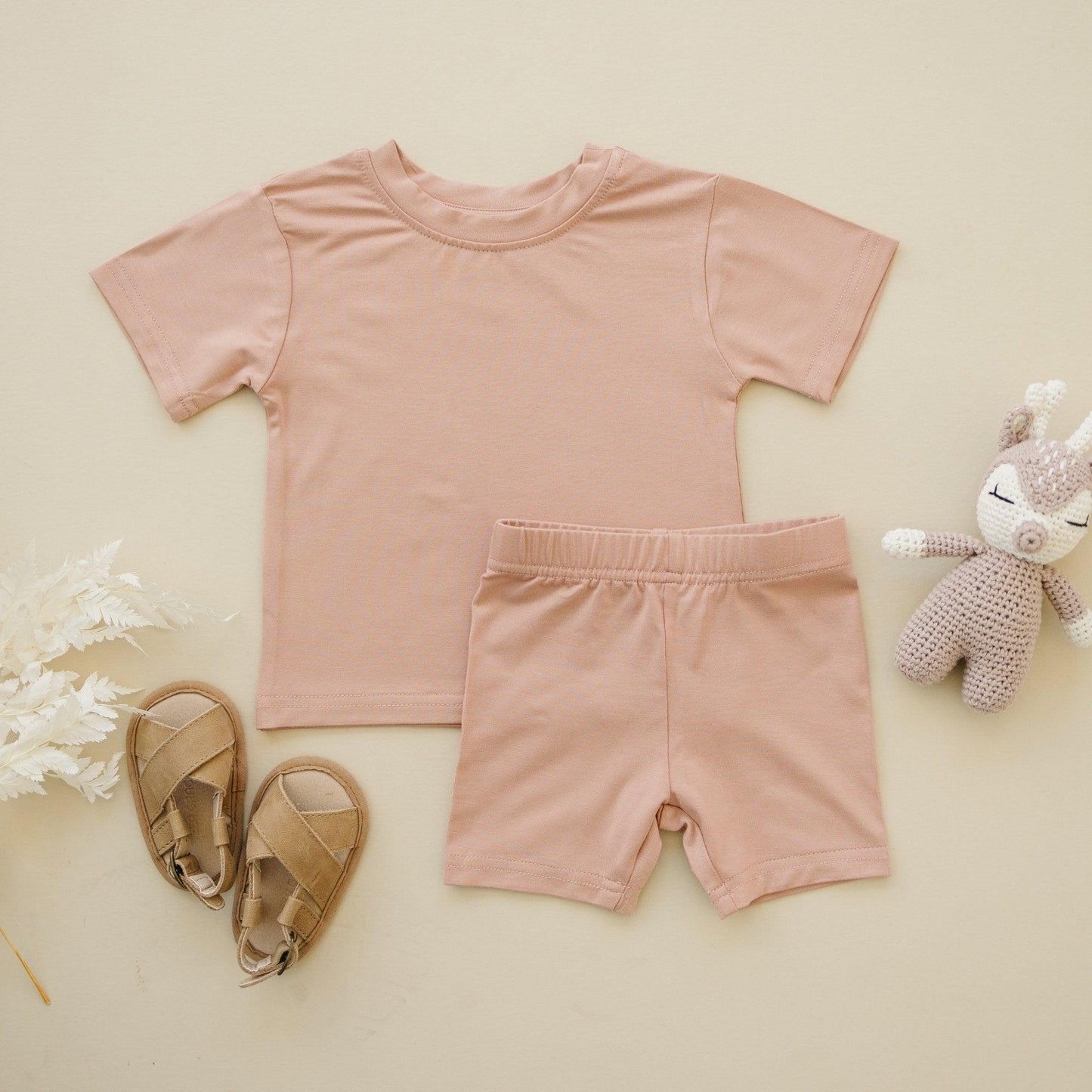Bamboo Tee & Bike Shorts - Multiple Colors- sold as separates