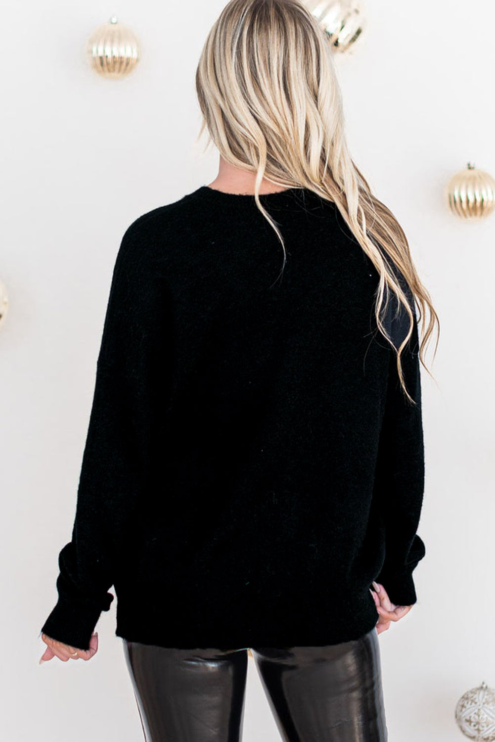 Tinsel Merry and Bright Christmas Sweater-Black