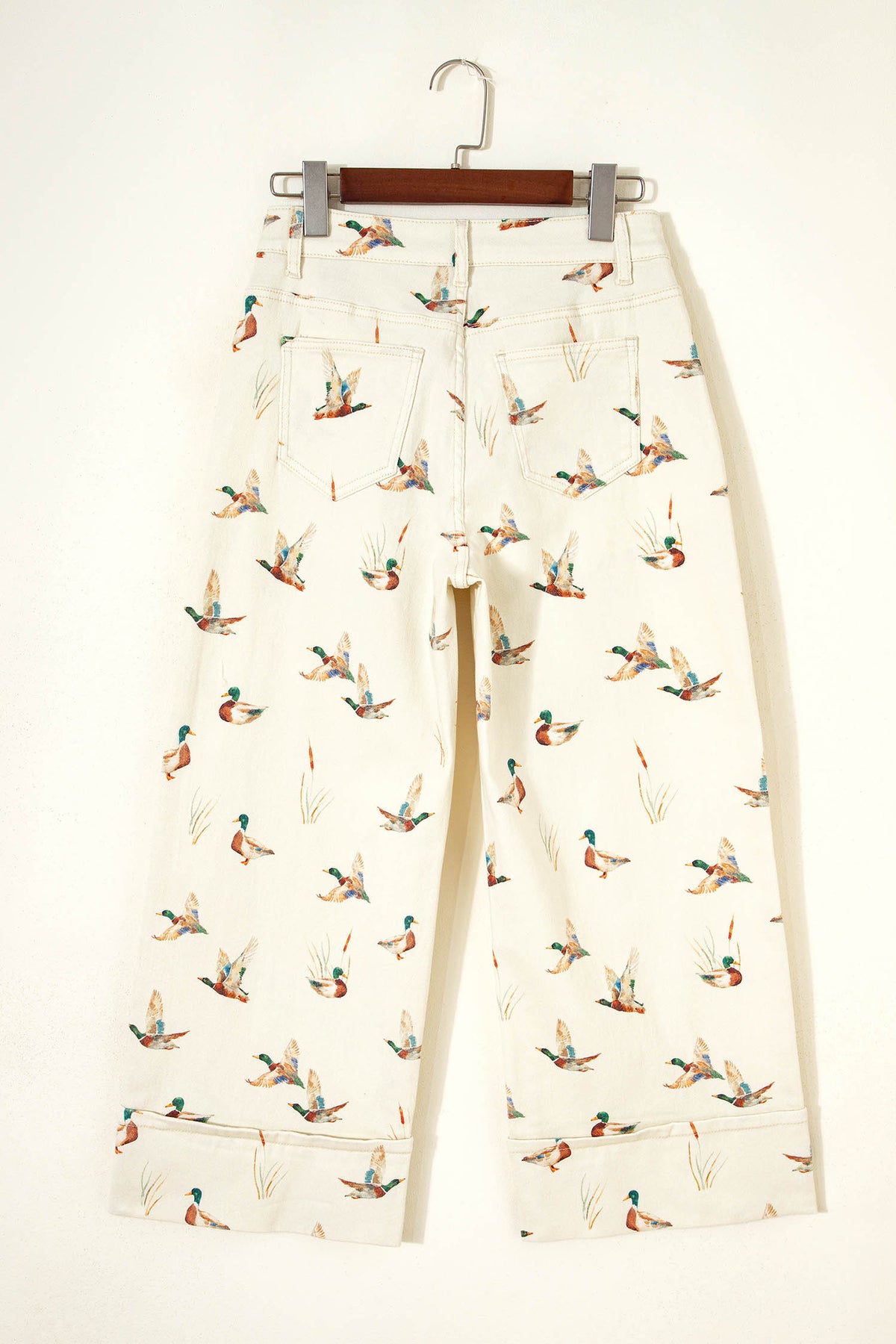 Mallard Printed Cuffed Hem Jeans