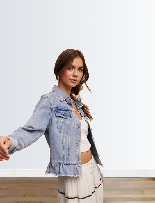Football + Frills Denim Jacket