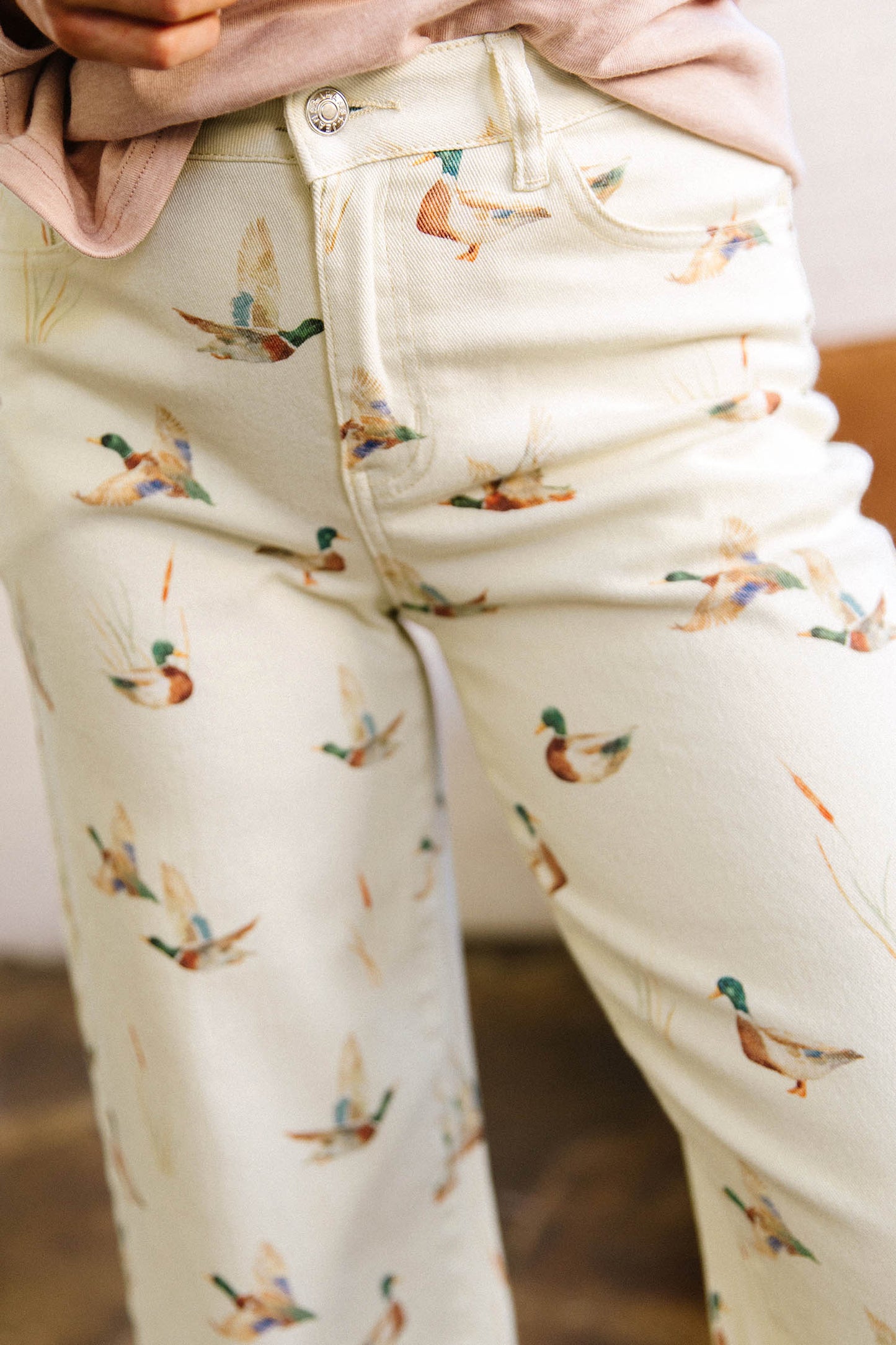 Mallard Printed Cuffed Hem Jeans