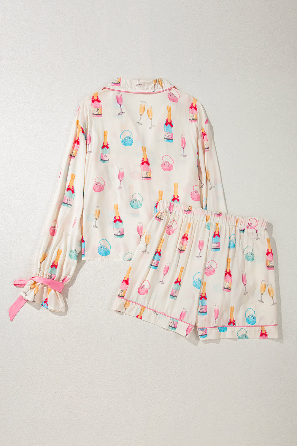 Christmas Wine Glass Pajama Set- Multiple Colors