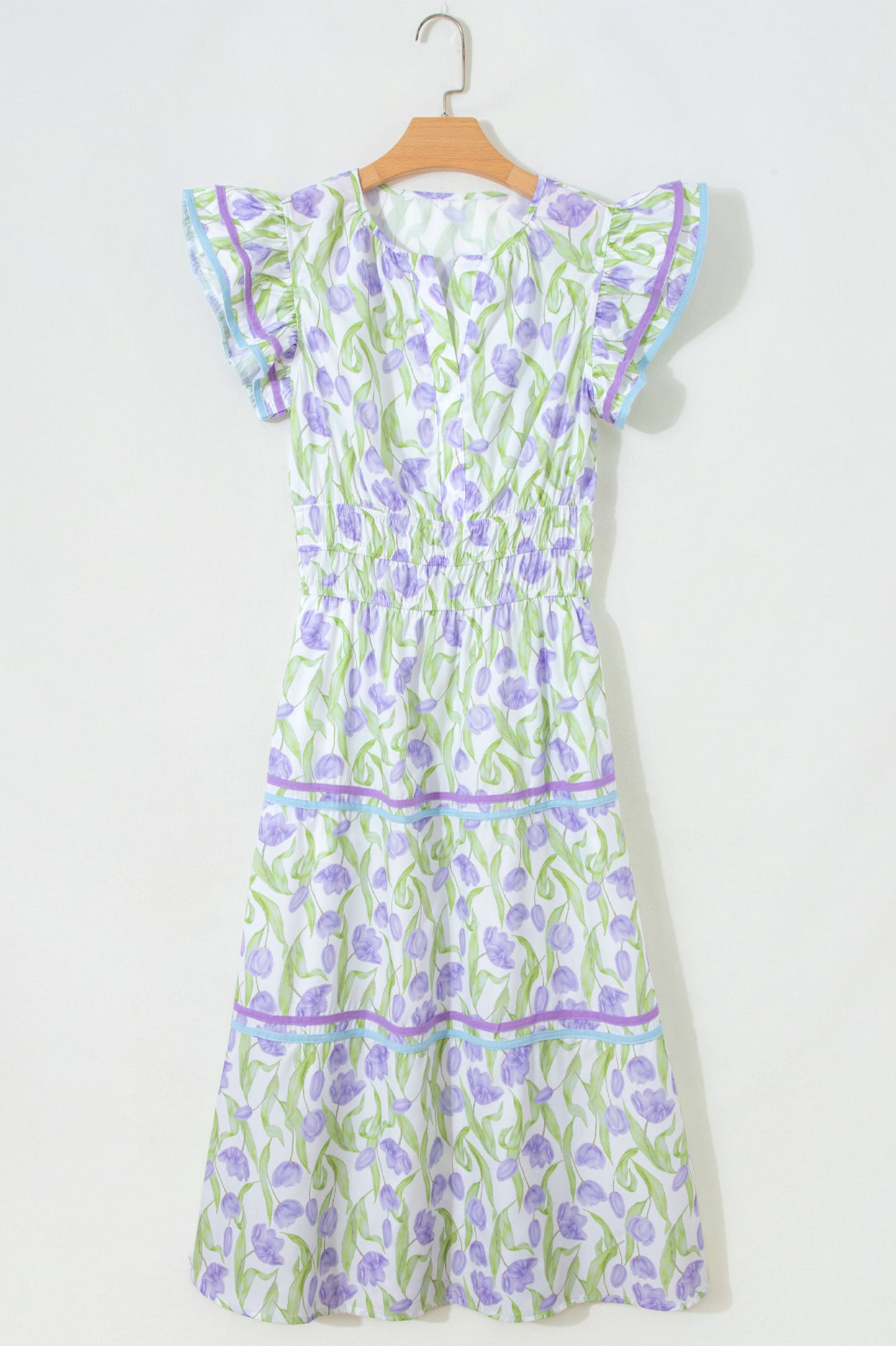 Lilac Contrast Trim Dress