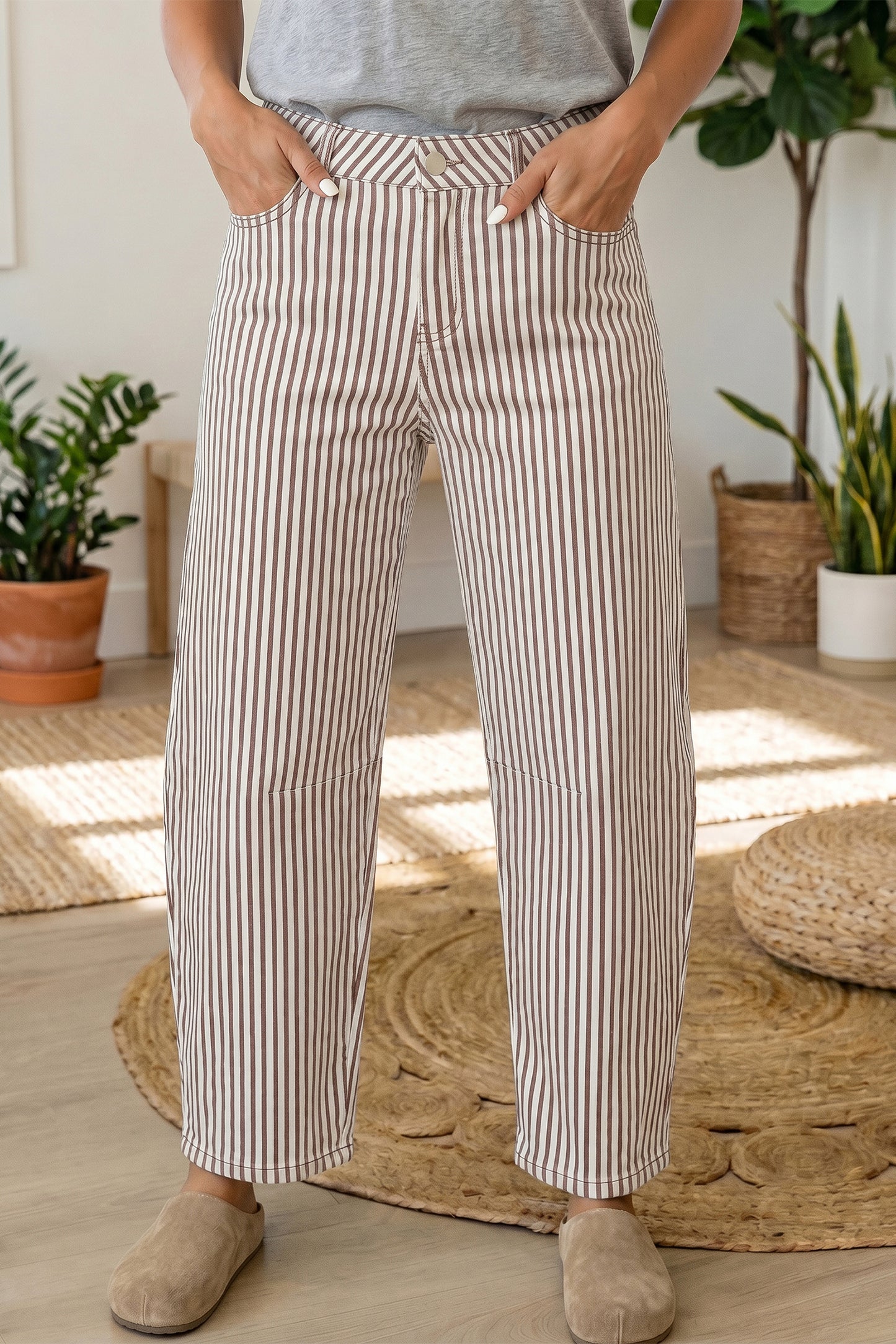 Striped Casual Barrel Jeans- 3 colors