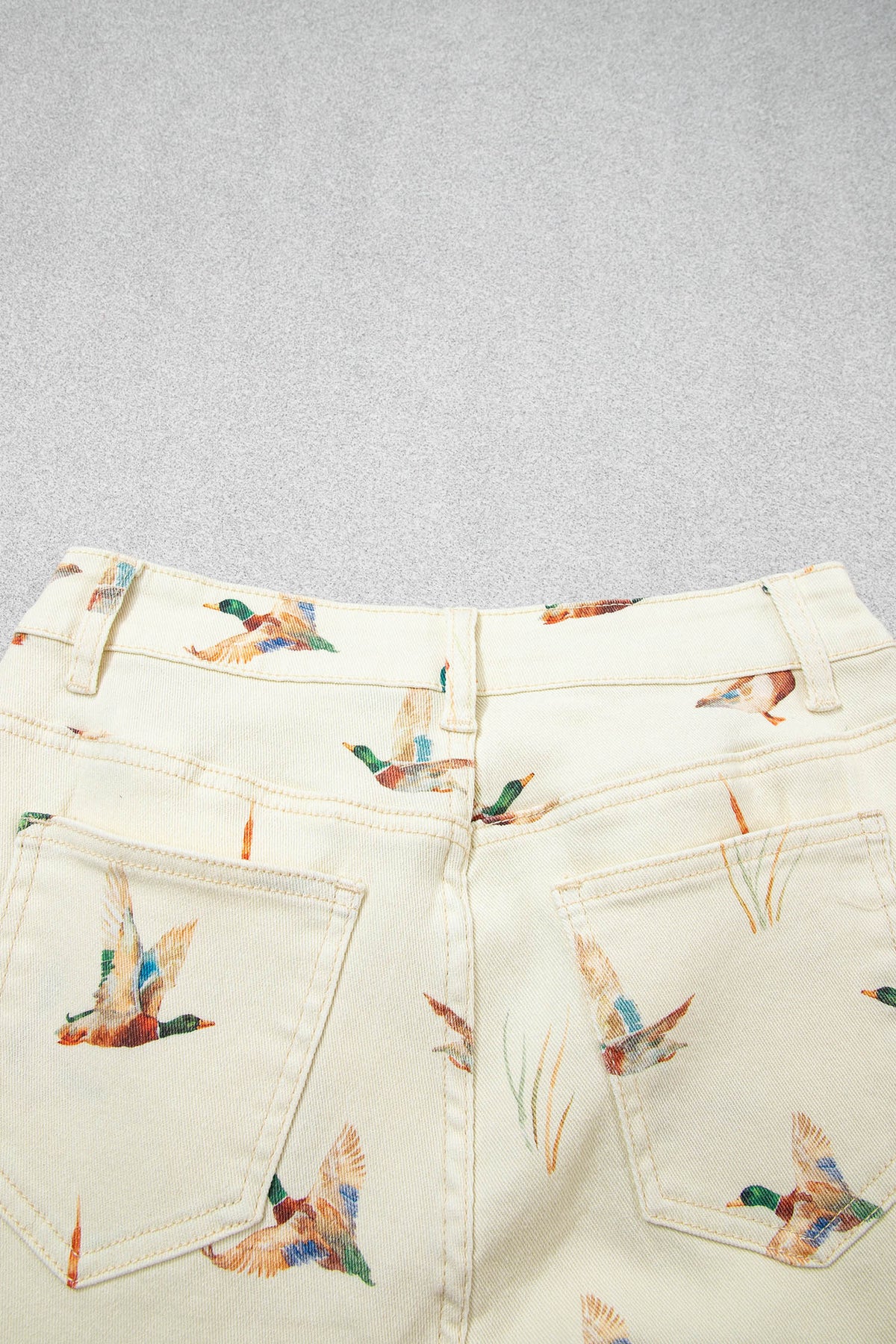 Mallard Printed Cuffed Hem Jeans