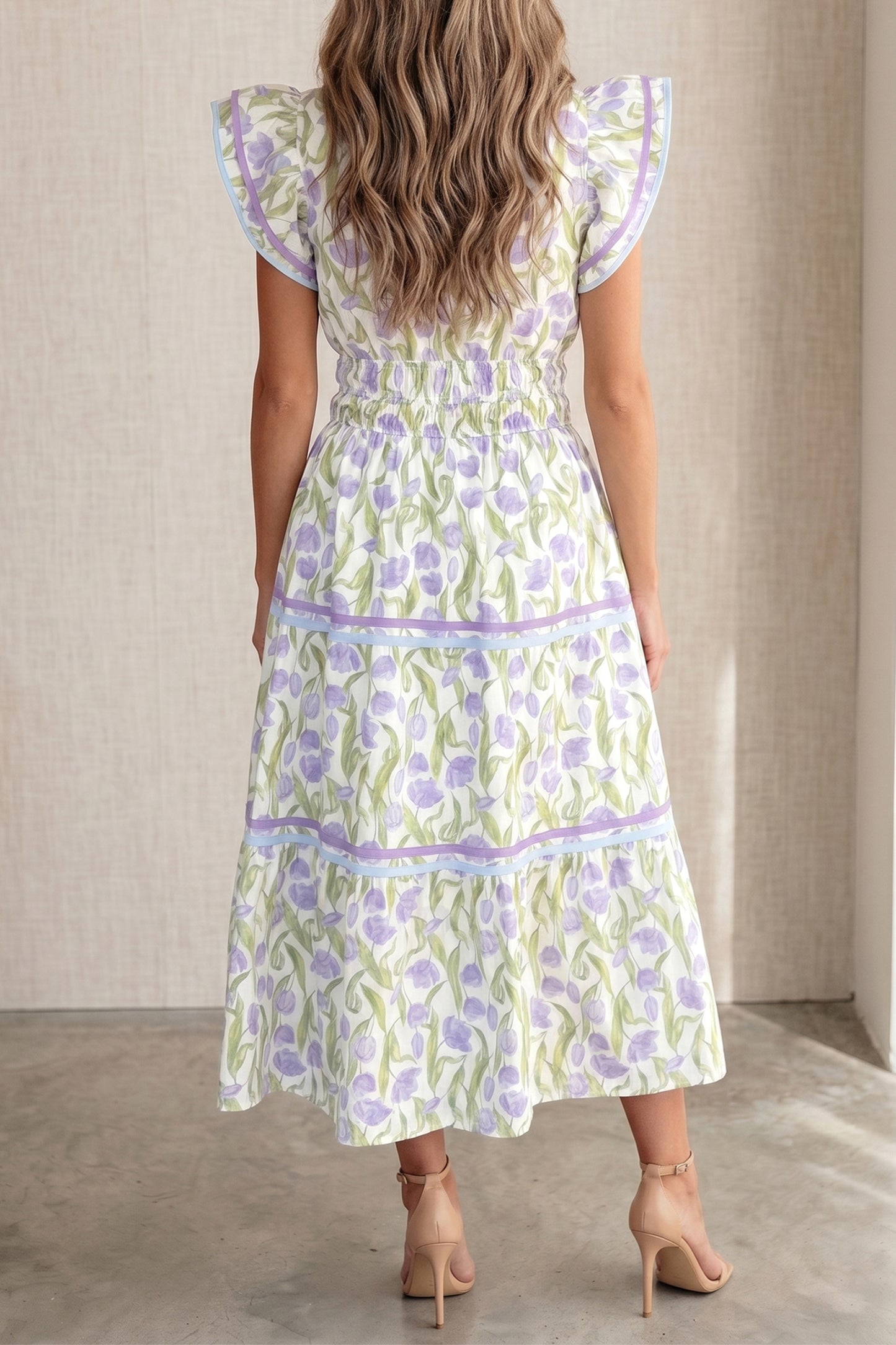 Lilac Contrast Trim Dress