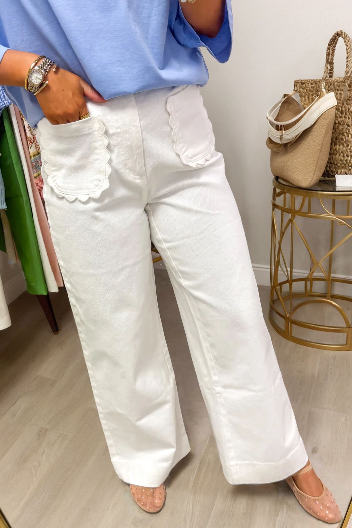 Katherine Scalloped Jeans- 2 Colors
