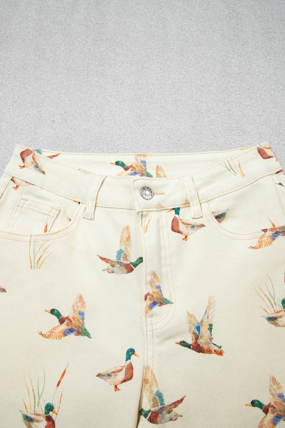 Mallard Printed Cuffed Hem Jeans