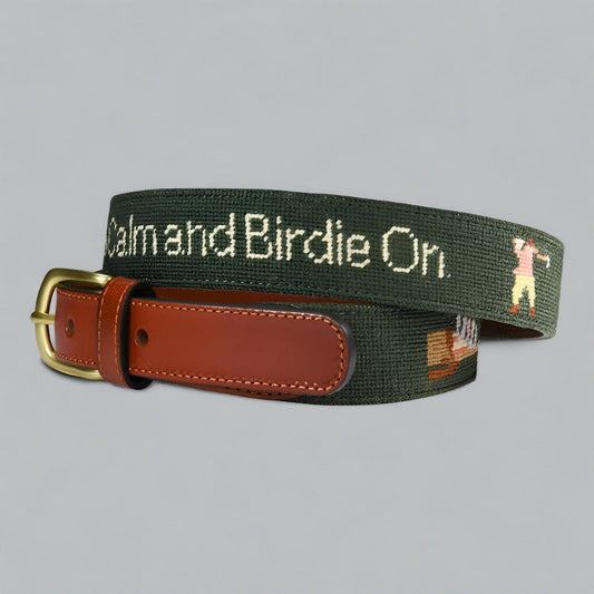Golf Birdie Needlepoint Belt
