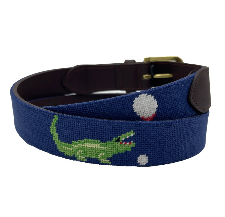 Golf Green Needlepoint Belt
