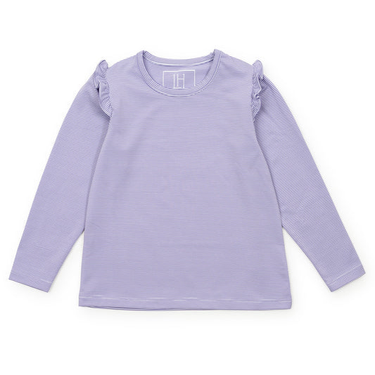 Mia Girls' Longsleeve Performance Top by LH Sport - Purple Stripes
