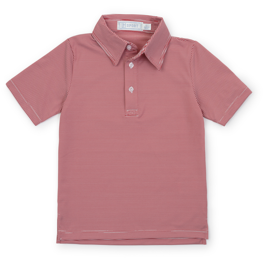 Will Boys' Performance Polo by LH Sport - Red Stripes