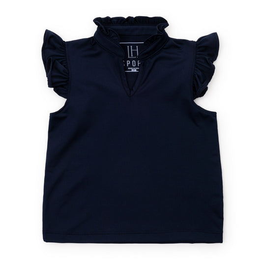Ellie Girls' Sleeveless Performance Top by LH Sport - Navy