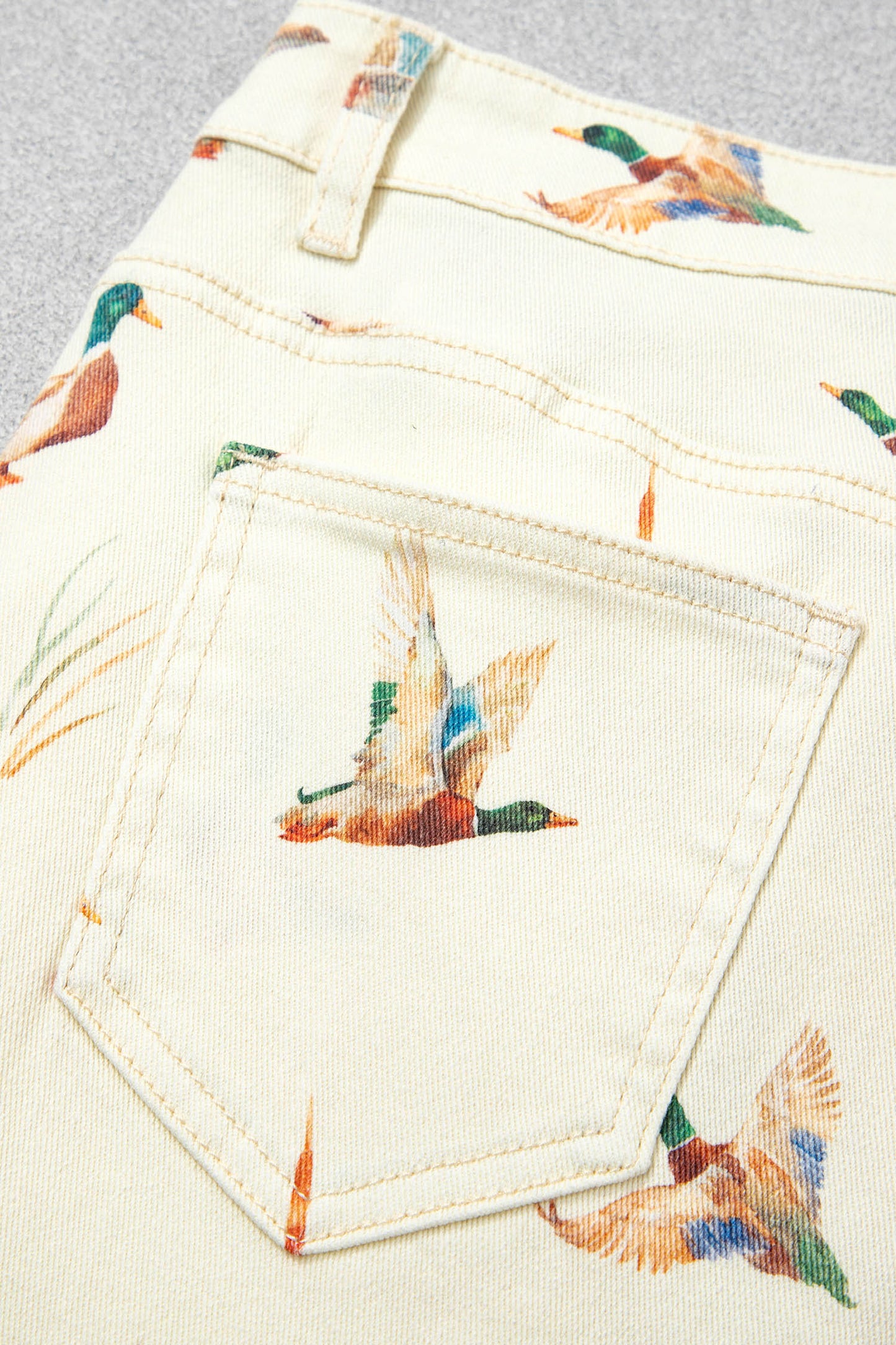 Mallard Printed Cuffed Hem Jeans