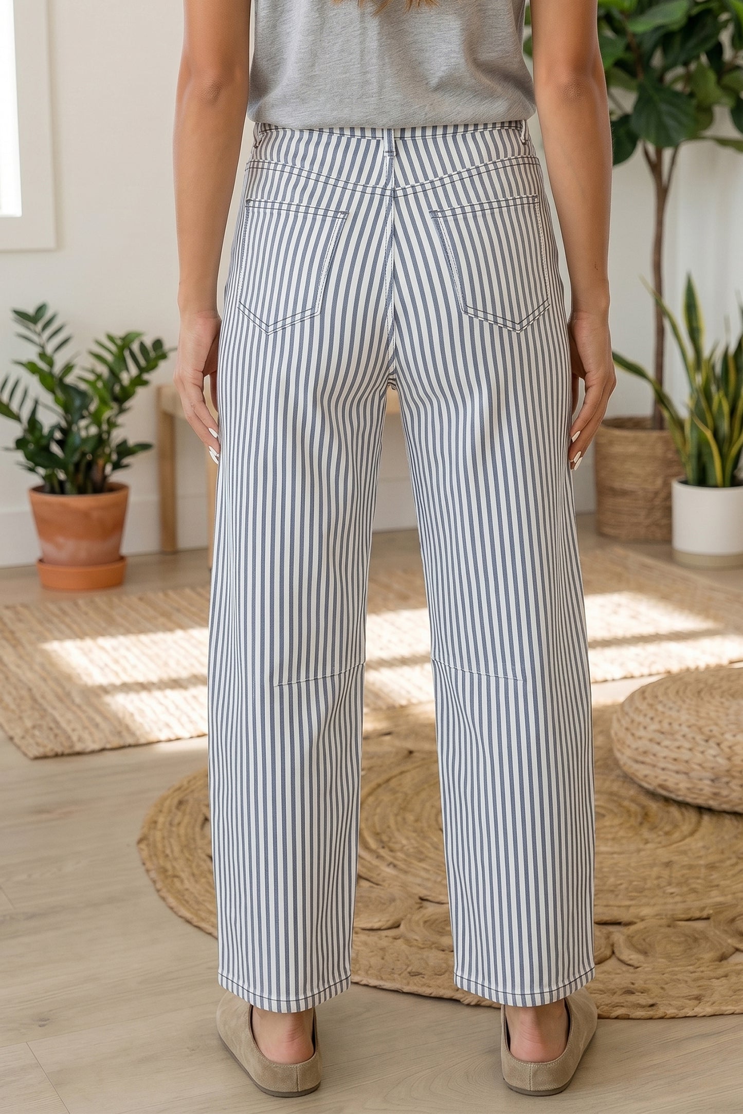 Striped Casual Barrel Jeans- 3 colors