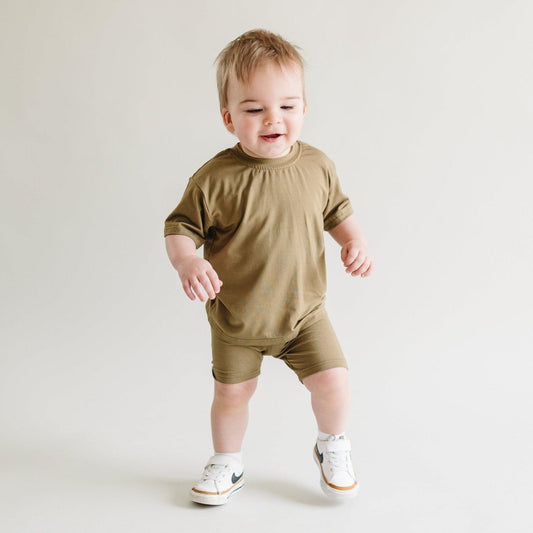 Bamboo Tee & Bike Shorts - Multiple Colors- sold as separates