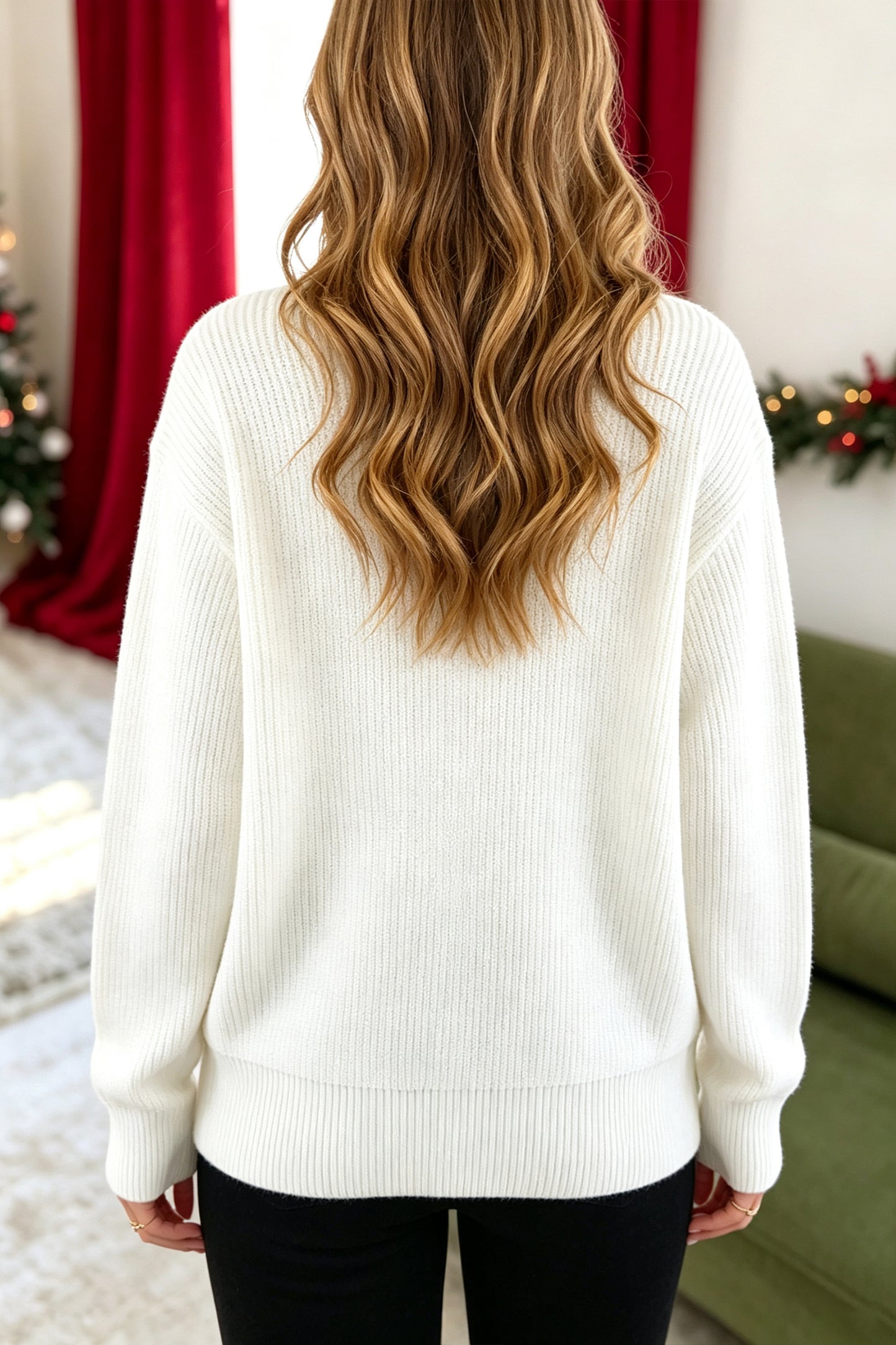 Merry + White Sweater