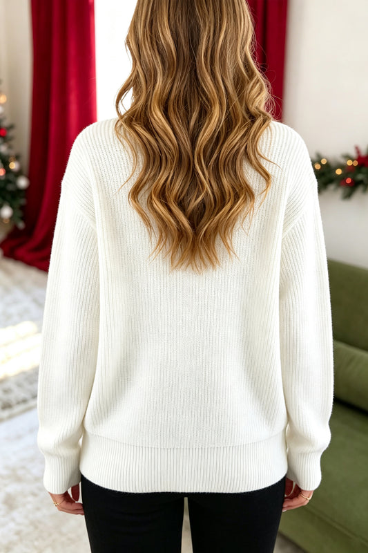 Merry + White Sweater
