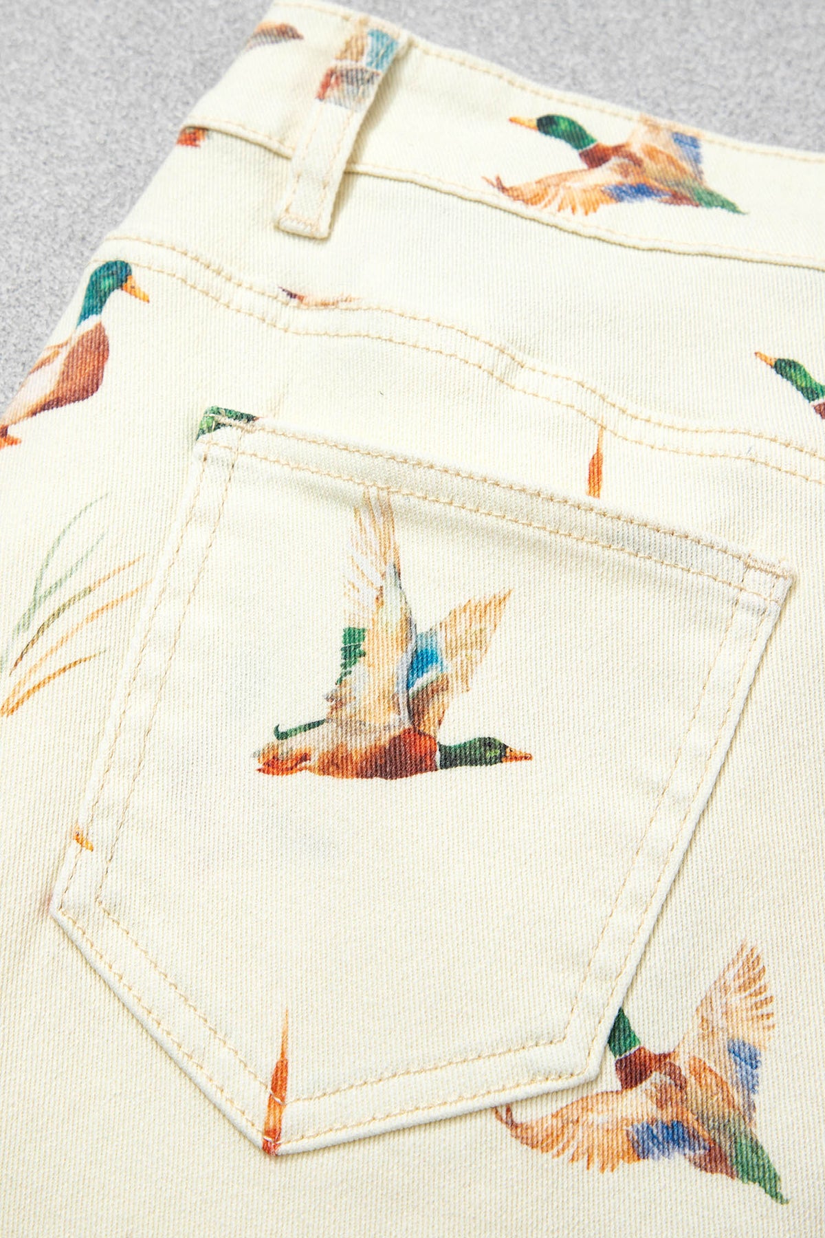 Mallard Printed Cuffed Hem Jeans