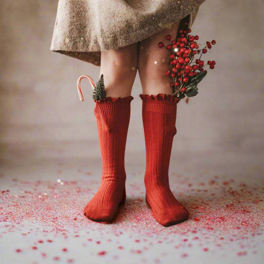 Lace Top Knee High Socks (2 pairs in each order)